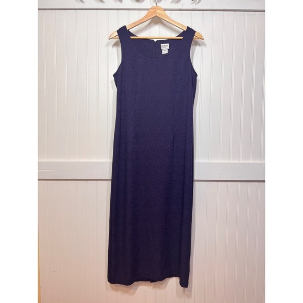 Vtg Dorby Dress Purple Coquette Cottage Y2K Slip Sheath‎ Embossed Rachel Greene